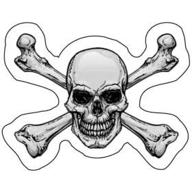Classic Crossbones Skull Printed Vinyl Track Prined Vinyl Sticker