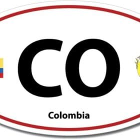 Colombia CO Euro Color Oval Red Wall Window Car Sticker Decal