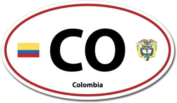 Colombia CO Euro Color Oval Red Wall Window Car Sticker Decal