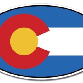 Colorado State Oval Flag Wall Window Car Vinyl Sticker Decal