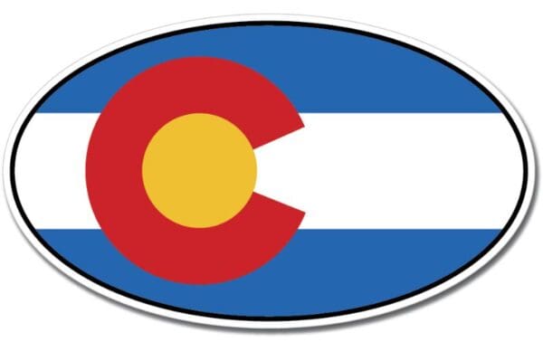 Colorado State Oval Flag Wall Window Car Vinyl Sticker Decal