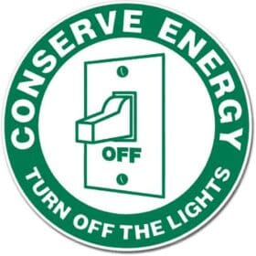 Conserve Energy Turn Off Lights Switch Sign Wall Vinyl Sticker