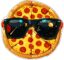 Add some sizzle to your belongings with our cool vinyl sticker featuring a delicious, greasy pizza wearing trendy sunglasses!