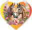 Couple Horse In Love Heart And Flower Wreath Beautiful Watercolor Portrait Art vinyl sticker