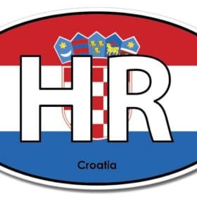 Croatia Oval Euro Flag Wall Window Car Vinyl Sticker Decal