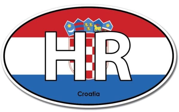 Croatia Oval Euro Flag Wall Window Car Vinyl Sticker Decal