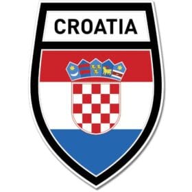 Croatia Shield Crest Black Wall Window Car Vinyl Sticker Decal
