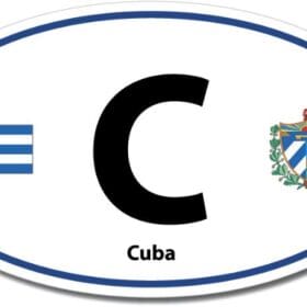 Cuba C Euro Color Oval Blue Wall Window Car Sticker Decal