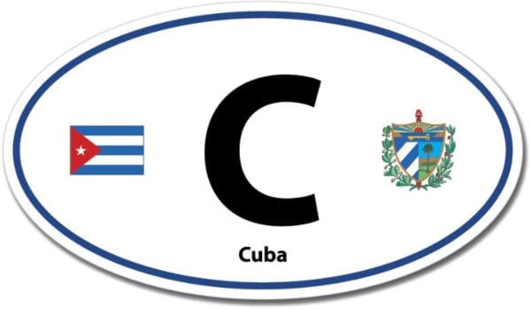 Cuba C Euro Color Oval Blue Wall Window Car Sticker Decal