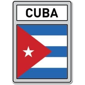 Cuba Crest Flag Silver Wall Window Car Vinyl Sticker Decal