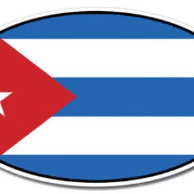 Cuba Oval Euro Flag Wall Window Car Sticker Decal