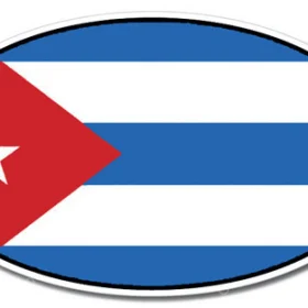 Cuba Oval Euro Flag Wall Window Car Sticker Decal