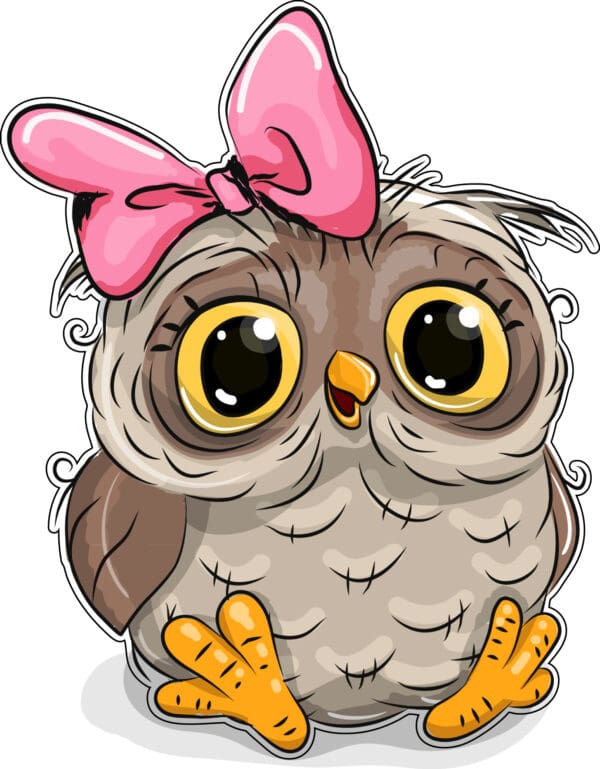 Cute-Baby-Owl-With-Pink-Bow