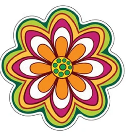 Cute Hippie Flower Groovy Blooms Psychedelic Flower Power Peace & Petals Adorable Boho Tiny Art Room Decor Love And Floral Vibes 60s vintage Art vinyl sticker