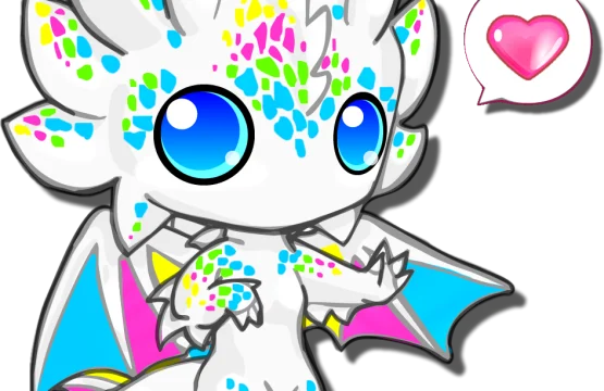 Cute Little Chibi Dragon vinyl sticker