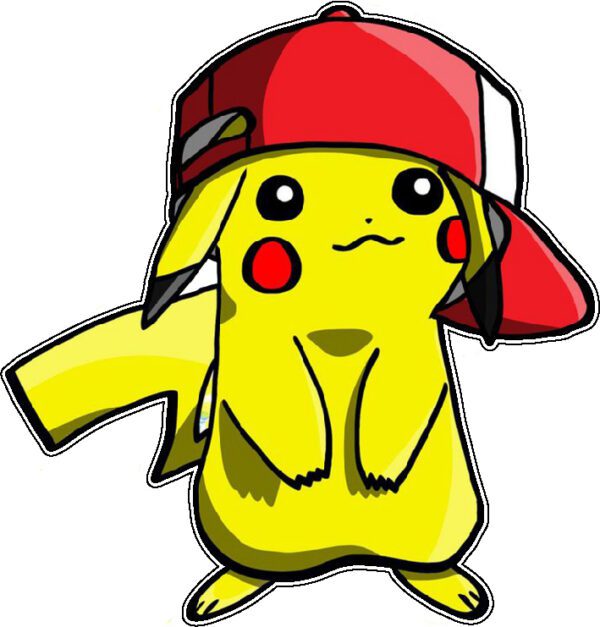 Cute Pokemon Pikachu With Baseball Hat vinyl sticker