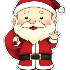 Cute Santa Claus Merry Christmas vinyl sticker