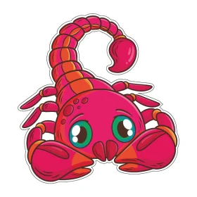 Cute Innocent Scorpion Sweet Sting of Love Adorable Poison Kiss Playful Punk Romance Kawaii Gothic Hug Tender Venom Heart Quirky Dark Cuddle Whimsical Lethal Affection vinyl sticker