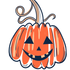 Cute Smiling Halloween Pumpkin Cartoon vinyl sticker