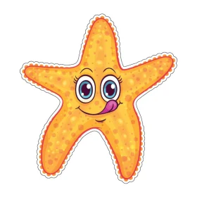 Cute Starfish Kawaii Adorable Ocean Animal Marine Life Costal Vibes Playful Cartoon Fish Art vinyl sticker