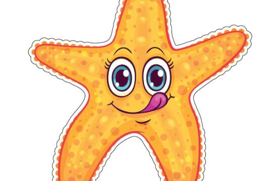Cute Starfish Kawaii Adorable Ocean Animal Marine Life Costal Vibes Playful Cartoon Fish Art vinyl sticker
