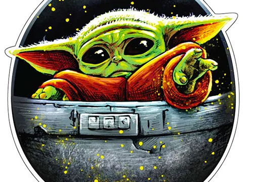Mandalorian Child Baby Yoda vinyl sticker