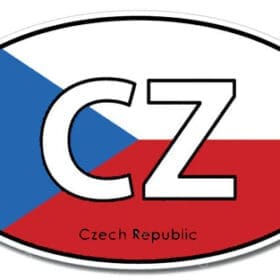 Czech Republic CZ Oval Euro Flag Wall Window Car Sticker