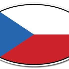 Czech Republic Oval Euro Flag Wall Window Car Sticker Decal
