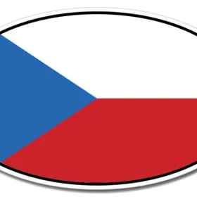 Czech Republic Oval Euro Flag Wall Window Car Sticker Decal