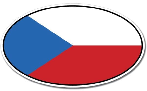 Czech Republic Oval Euro Flag Wall Window Car Sticker Decal