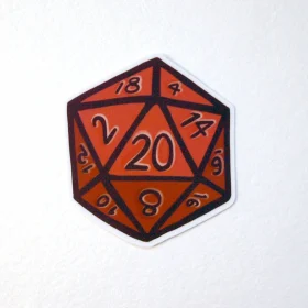 D 20 Dice Red vinyl sticker