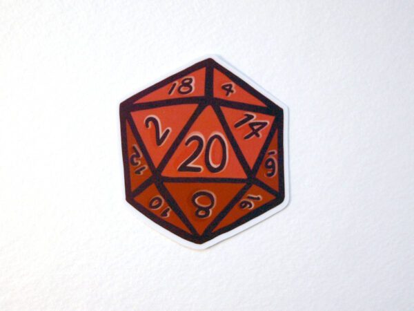 D 20 Dice Red vinyl sticker