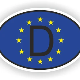 D GERMANY CODE OVAL EUROPEAN UNION FLAG STICKER.JPG