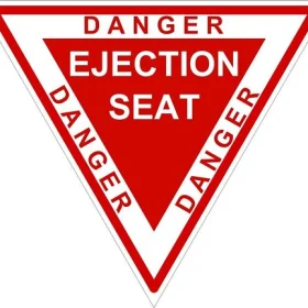 DANGER EJECTION SEAT WARNING VINYL STICKER.JPG