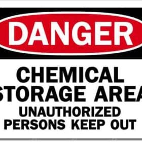 Danger Chemical Storage Area Sign Wall Window Vinyl Sticker
