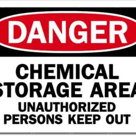 Danger Chemical Storage Area Sign Wall Window Vinyl Sticker