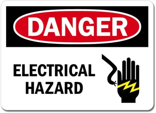 Danger Electrical Hazard Sign Wall Window Car Vinyl Sticker