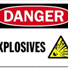 Danger Explosives Sign Wall Window Car Vinyl Sticker