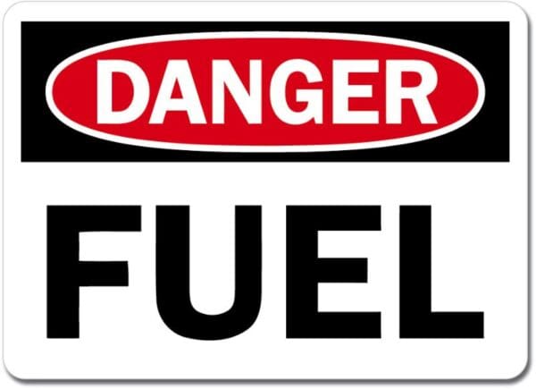 Danger Fuel Sign Wall Window Car Vinyl Sticker