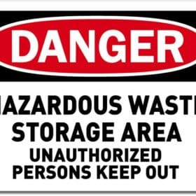 Danger Hazardous Waste Storage Area Sign Wall Vinyl Sticker