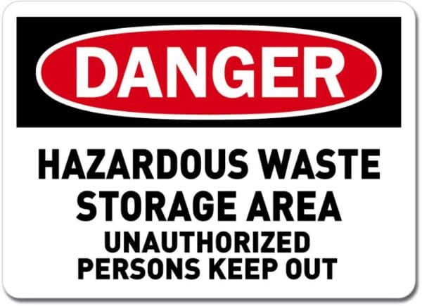 Danger Hazardous Waste Storage Area Sign Wall Vinyl Sticker