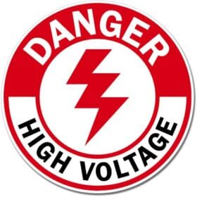 Danger High Voltage Round Sign Wall Window Car Vinyl Sticker