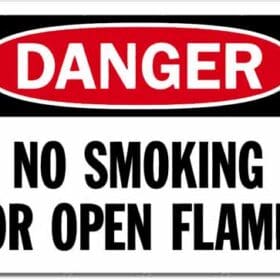 Danger No Smoking Or Open Flame Sign Wall Window Vinyl Sticker