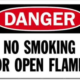 Danger No Smoking Or Open Flame Sign Wall Window Vinyl Sticker