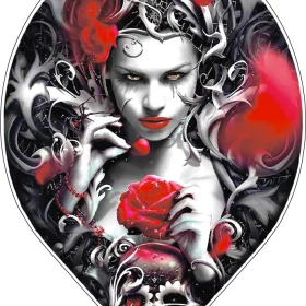Dark Witch Mystic Death Rose Gothic Fantasy Tattoo vinyl sticker
