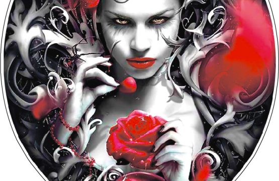 Dark Witch Mystic Death Rose Gothic Fantasy Tattoo vinyl sticker