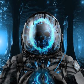 Dead Astronaut Art Cosmic Requiem Journey of the Fallen Astronaut Death Sci Fi Space Dark Fantasy vinyl sticker