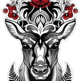 Deer Tattoo Phoenix Rebel Alliance Symbol vinyl sticker