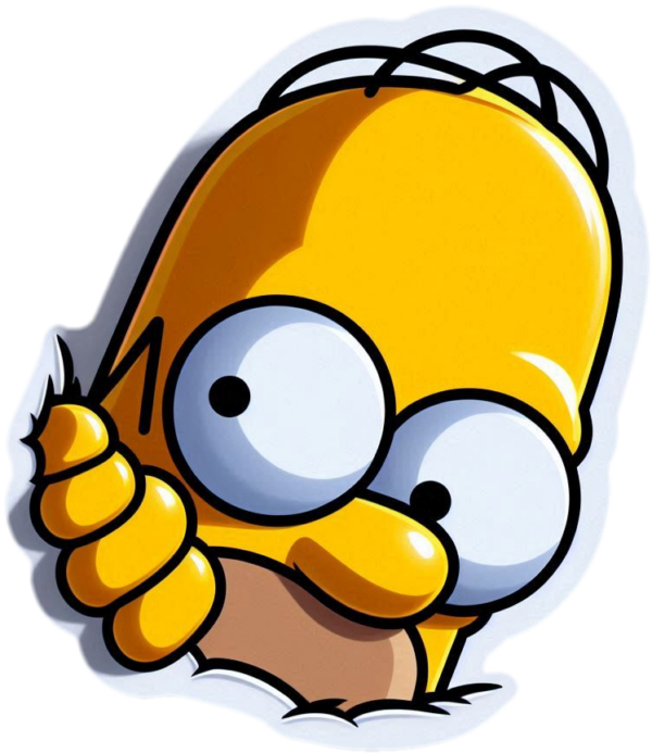 Homer Simpson Peeking The Simpsons Cartoon Peek Cool Peekabo The Best Peekers vinyl sticker