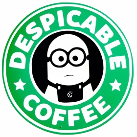Despicable Coffee Funny Minion Character Starbucks Siren Logo Vinyl Sticker